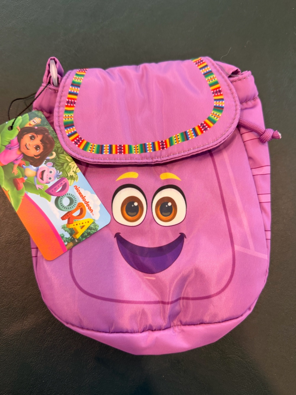 Kids Purple Smiley Crossbody Bag with Adjustable Strap